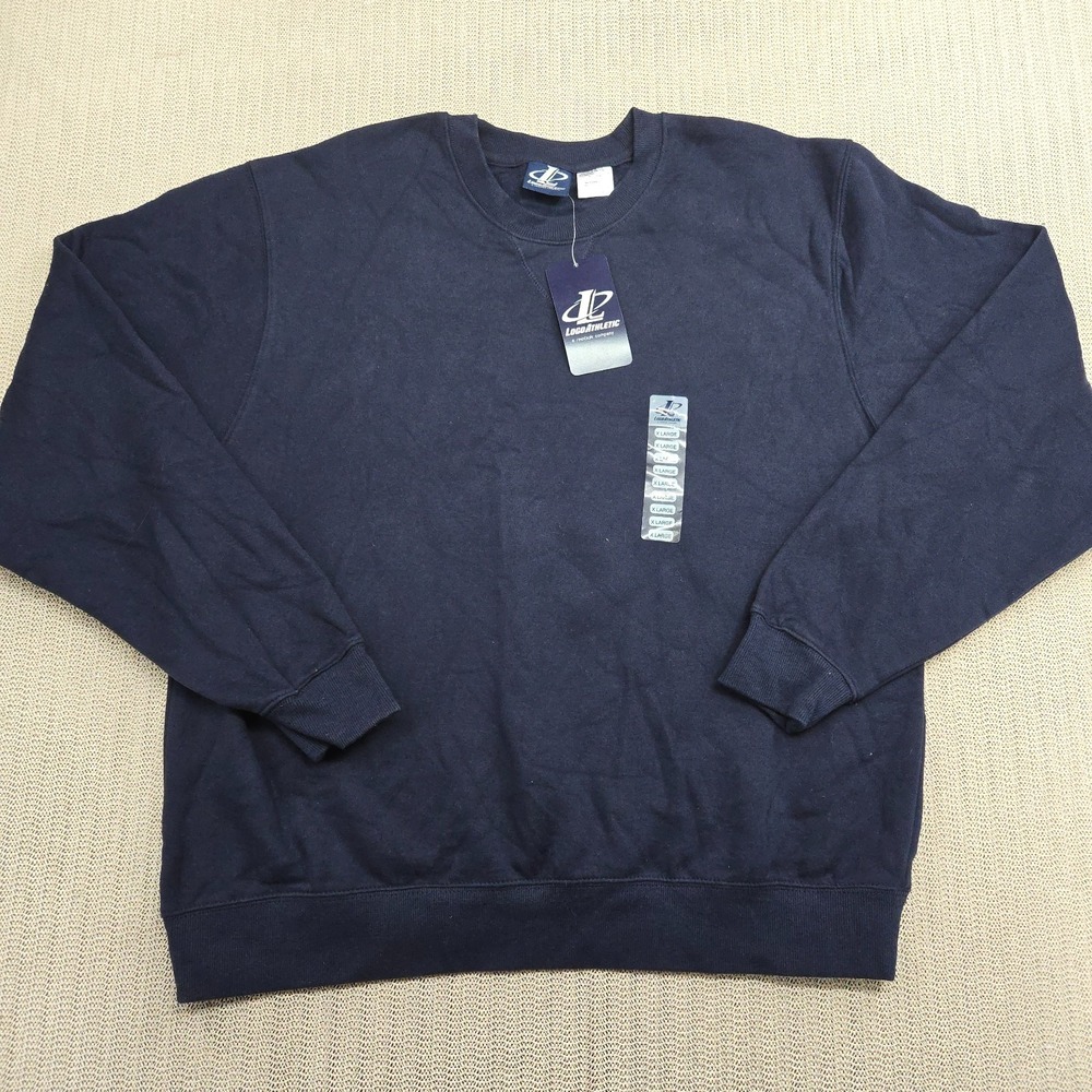 Vintage Logo Athletic Sweatshirt Mens XL Blue Crewneck Pullover Blank Y2K 90s